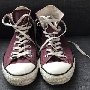 Maroon Converse Hi-tops